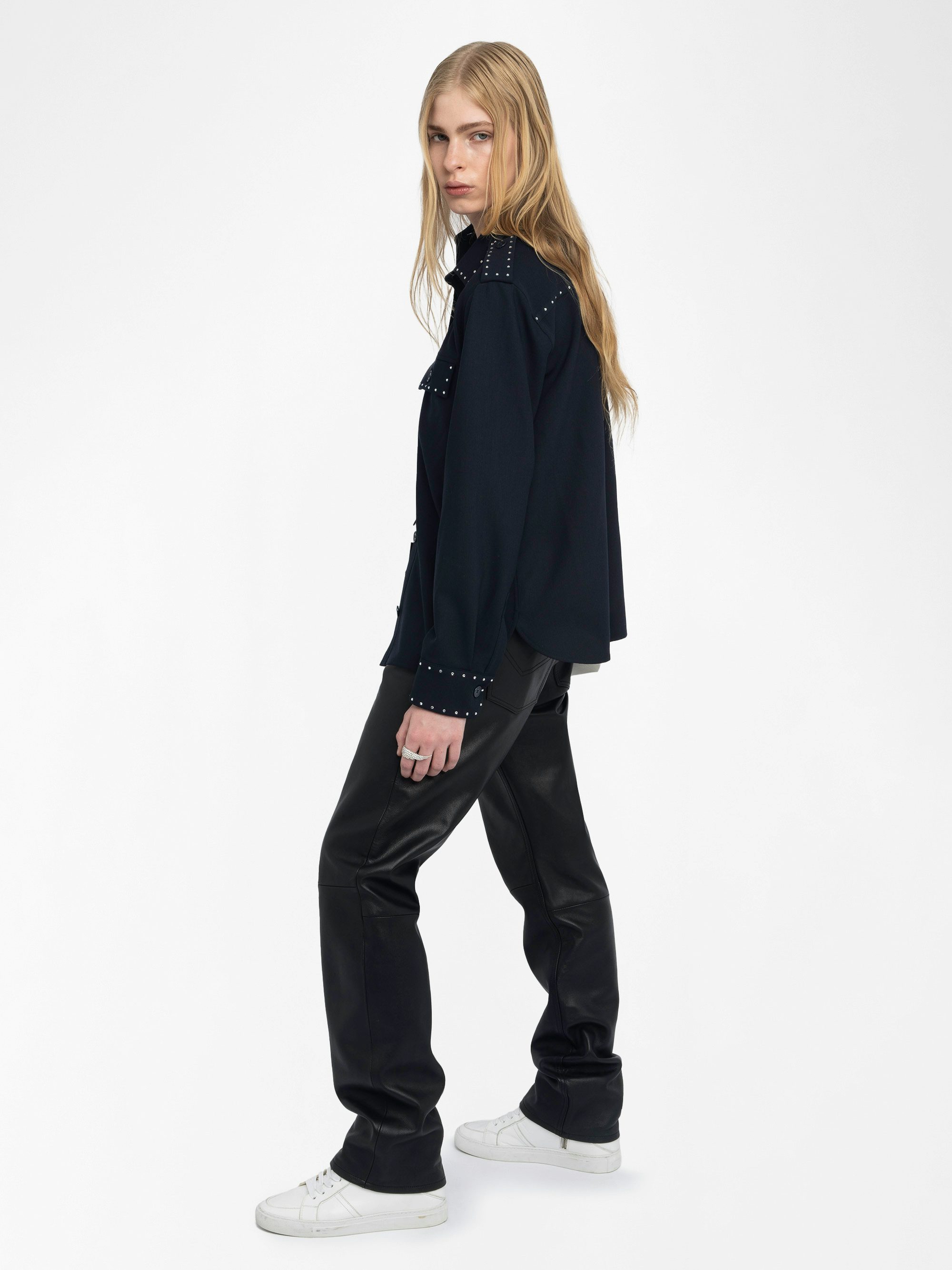 Overshirt Taskam - Tailored overshirt with rhinestones.